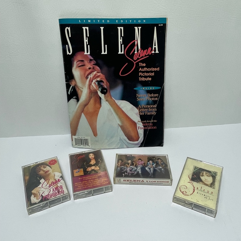 Vintage Selena Cassette Lot + Tribute Magazine – 90s Tejano Collection